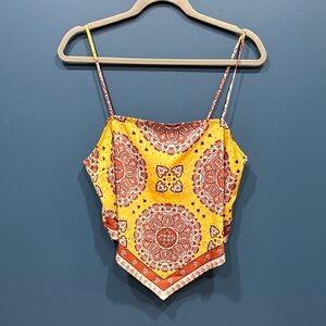 Rachel Zoe Yellow and Red Patterned Camisole